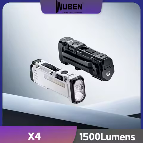 X4 WUBEN EDC Protable EDC Flashlight 1500Lumens. USB-C Rechargeable ,White+RGB Light, Include Batter