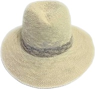 Women's Colored Stripe Adjustable Band One Size Fits Most Cotton Blend UV Protector Fedora Brim Sun Beach Hat