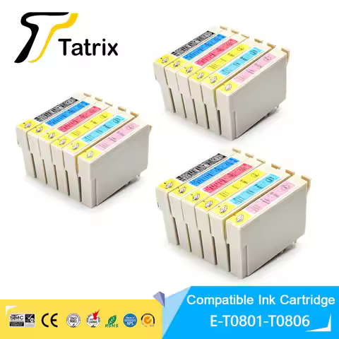 Tatrix T0801 T0802 T0803 T0804 T0805 T0806 Color Compatible Printer Ink Cartridge for Epson Stylus P