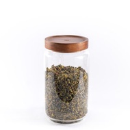 Islandoffer島嶼製作 圓柱形玻璃茶葉罐連圓形木蓋, 650ML (一件)