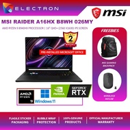 MSI Raider A16 HX B8WH-026 16'' QHD+ Gaming Laptop ( R9-8940HX, 16GB, 1TB SSD, RTX5070Ti 12GB, W11 )