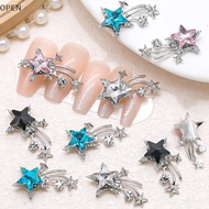 OP 5PCS 3D  Alloy Meteor Star Nail Art Ch Jewelry Parts Accessories Glitter Nails Decoration Design Supplies Materials SG