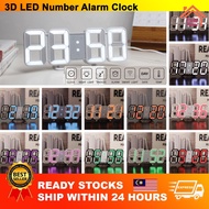 3D LED Wall Clock Modern Digital Clock Table Desktop Alarm Clock Nightlight Number Clock Jam Dinding