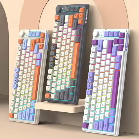 K81 Keyboard Triple Patchwork MDA Ball Cap Wired USB Illuminated Office Gaming PC Notebook 81 Keys G