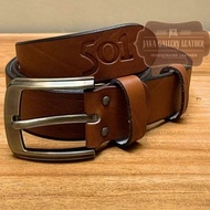 Super Durable Men's Belt - Gold Plated Genuine Leather Belt LV01 Anti-Rust, Genuine Leather Black Br