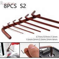 8pcs 0.7mm - 4mm S2 Steel Allen Key Hex Key Set Mini Micro Hex Allen Keys Wrench