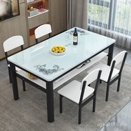 People Eat Rectangular Table Small Table Tempered Glass 6 Small Apartment Table Small Household 4 Gl