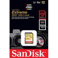 SanDisk Extreme SD Card 256GB ความเร็วอ่าน 150MB/s เขียน 60MB/s (SDSDXV5_256G_GNCIN) ใส่ กล้อง กล้องถ่ายรูป กล้องถ่ายภาพ กล้องคอมแพค กล้องDSLR SONY Panasonic Fuji Cannon Casio Nikon