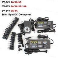 Universal Adjustable power Supply charger Adapter 9V 24V 3V-12V 1A 2A 3A 5A AC 110V 220V To DC 12V 9v 24v 8/10pin DC connector  SG10B2