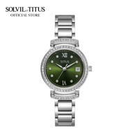 Solvil et Titus Fair Lady Women 3 Hands Date Quartz in Green Dial and Stainless Steel Bracelet W06-03139-007
