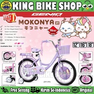 Sepeda Anak Perempuan GENIO MOKONYA 01 NEW Ukuran 12 16 18 Inch Keranjang