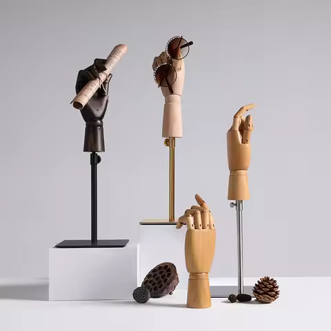 Scandinavian Adjustable Mannequin Hand Articulated Wooden Display Prop Art Studio Sketch Hand Model 