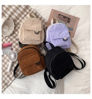 [พร้อมส่งจากไทย] กระเป๋าเป้สะพายหลัง Mini กระเป๋ามินิ ผ้าลูกฟูก แฟชั่นสุดฮิต