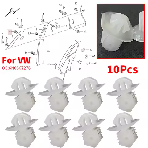 Car Window Windshield Pillar Trim Clips White N0867276 for Volkswagen Polo Bora Tiguan Beetle Golf J