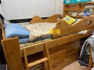894.【陽陽小舖】(二手) YANGLONG 揚龍 H168 中高床組 原木床架 床組 收納櫃 抽屜櫃
