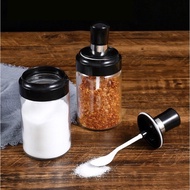 Glass Jar Spice Airtight Containers Condiment Salt Seasoning Storage Bottle Spice Jars Pot W/ Spoon