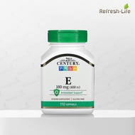 [พร้อมส่ง] 21st Century Vitamin E 180 mg [400 IU] วิตามินอี ซอฟเจล [Refresh-Life]