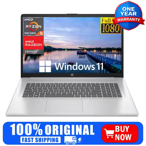 HP Notebook 17.3" FHD Business Laptop, AMD Ryzen 5 7430U, 32GB RAM, 2TB SSD, AMD Radeon Graphics, Wi