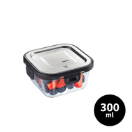 德國 GEFU 扣式耐熱玻璃微波盒/便當盒/保鮮盒300ml(方型)