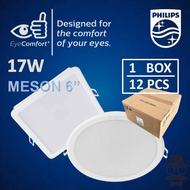Philips 1 Box 12pc Meson 17W 6" LED Downlight 59466 Round / 59467 Square 17 Watt / Lampu LED Down Li