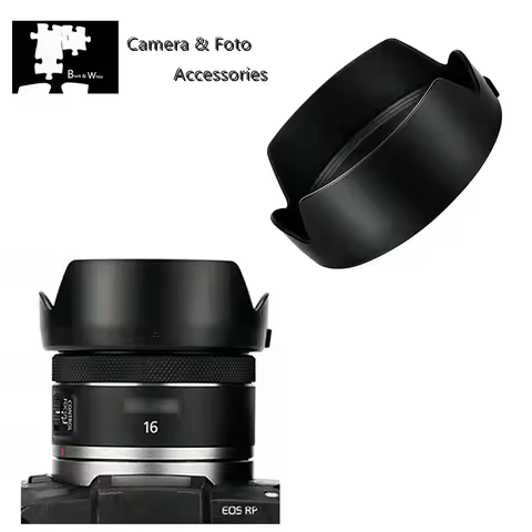 EW65C Bayonet Reversible Camera Lens Hood For Canon RF 16mm f/2.8 STM on EOS R RP R8 R3 R5 R6 Mark I