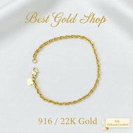 916 Gold Hollow Wan Zi Bracelet | 22K Gold
