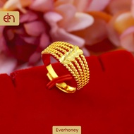 Five Row Love Heart 916 Gold Ring Engagement Wedding Ring Love Gift for Women Girls