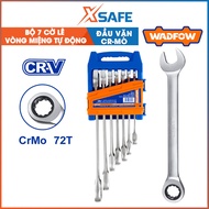 Set of 7 WADFOW WSP4207 8–19mm automatic ring wrenches, CR-Mo screwdriver head, polished CR-V steel 