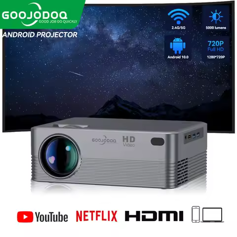 GOOJODOQ Mini H5 Projector 4K Ultra HD 1280X720 Android 10 Wifi6 150ANSI H700 BT4.0/5.0 Home Theater