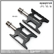 ACEOFFIX PD-025 Aluminium Mini Pedal with Titanium Lightweight Axle Set