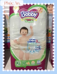 ( Tặng thêm 6 miếng ) Tã Bỉm Quần Cho Bé Bobby Size XL 32 Miếng 12 Đến 17 Kg - Tã Trẻ Em Bobby Dạng 