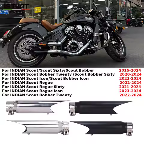 Motorcycle Exhaust System Mufflers Exhaust Link Pipe Slip On For Indian Scout Sixty Twenty Bobber Ro