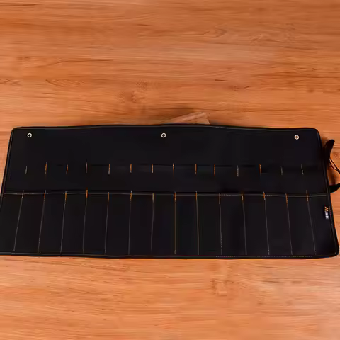 1 Pc Canvas Chisel Tool Bag With Pockets, Tool Roll, Wrench Storage Pouch, Electrician/carpenter Too