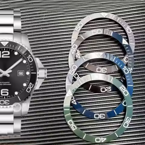 Tilt 38.6mm * 31.3mm Thickness 1.7mm Various Bezel Ceramics Bezel watch Insert Replacement to Longin