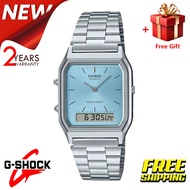 (2 Years Warranty) Casio Women Watch Jam Tangan Wanita AQ230 Vintage Digital Steel Watch 2 Year Inte