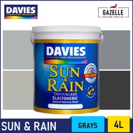 Davies Sun &amp; Rain Acrylic Elastomeric Paint - Grays 4L