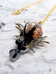 TIMBEE LO 黑色魔法權杖頸鍊 吊墜 金箔水晶球 實物流動 另可訂製銀箔款 Malenfient