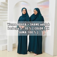 JUBAH ABAYA DRESS NUR BAJU RAYA 2023 BABY BLUE BLACK MAROON EMERALD GREEN DUSTY PINK OFF WHITE NUDE 