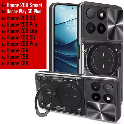Slide Lens Armor Funda for Honor 200 Smart Case for Honor X8B X9A X9B X9C 200 X60 Pro X6A X6B X7B X7