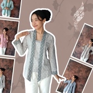 Xaviera Kebaya Baju Batik Wanita Jawa Lurik Istimewa Modern 2024 Dress Panjang Atasan  Formal Casual