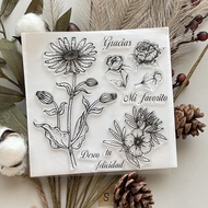 H 0606 Flower Seal Chrysanthemum Daisy Transparent