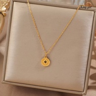 916 Gold Women's New 18K Gold Copper Coin Necklace Women's Plated Gold Coin Pendant Coin Coin Coin D