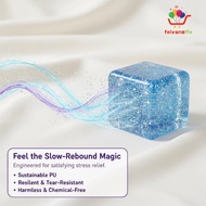 [OB] 12 PCS Stretchy Glitter Squeeze Cube Toys Soft Stress Relief Fidget Toys for Kids Birthday Part