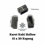 Karet Kaki Meja Kursi Rak Besi Hollow 15x30 Kopong Hollo