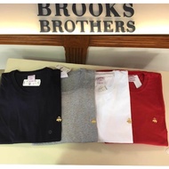 Brooks Brothers Men's and Women's Round Neck Cotton Short Sleeved T-shirt Casual Solid Color Minimal