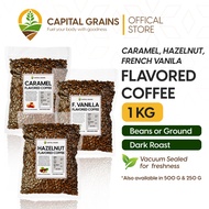 [CG] 1 KG Caramel French Vanilla Hazelnut Flavored Coffee Beans Ground Capital Grains