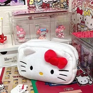 ZZ🔥🔥🔥 Sanrio Hello Kitty กล่องดินสอผ้ากำมะหยี่ลายแมวน่ารัก Cinnamoroll กระเป๋าเครื่องสำอางแต่งหน้าสำ