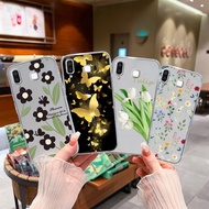 Case For Samsung Galaxy A8 star A9 star For Pretty Flower Back Cover Clear TPU Soft Shockproof Phone
