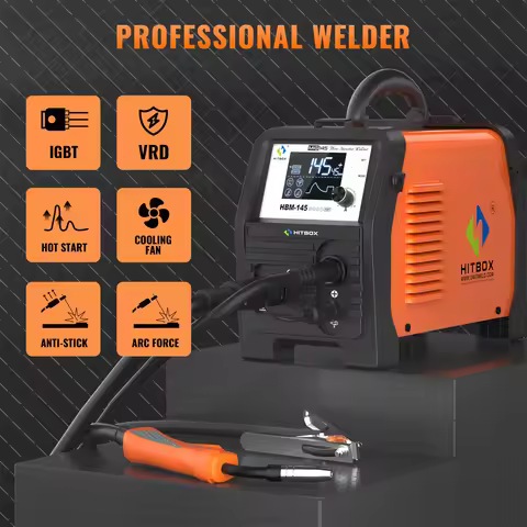 HITBOX 3 in 1 Semi-Automatic Welding Machine MMA/Gasless MIG/Lift TIG Inverter Welder Synergy Tool N
