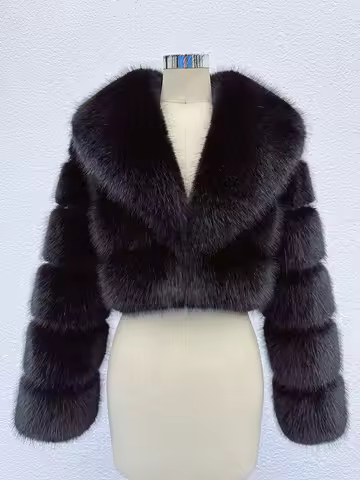 ZADORIN Trend Fur Top New Cropped Faux Fur Coat Woman Clothing Furry Faux Fur Jacket Winter Coats fo